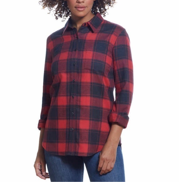 Weatherproof Tops - NWT Weatherproof soft lightweight red and black flannel button down shirt